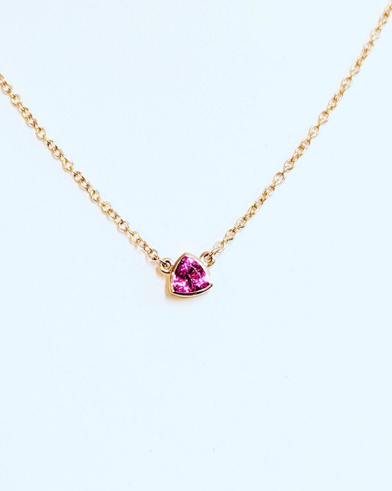 Hot pink spinel necklace