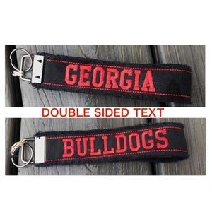 Personalized Embroidered Wristlet Keychain: Double Sided Custom Key Fob
