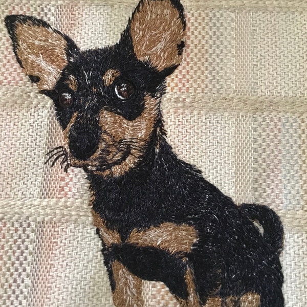 Dog-Machine Embroidery Design-Chiweenie Puppy Embroidery Designs-Black Tan Chiweenie puppy download-Machine Embroidery Chihuahua-Dachshund