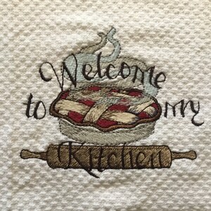 Personalized kitchen towel-Kitchen tea towel-Embroidered cooks towel-Chef gift-Gift for cook-Kitchen cooks towel-Welcome to my kitchen