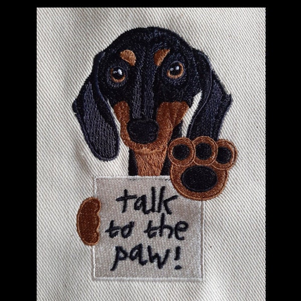 Machine Embroidery Dachshund Design-Dachshund Danny Gordon Artwork-Dachshund embroidery download-Cute dog designs-Canine Image Pattern