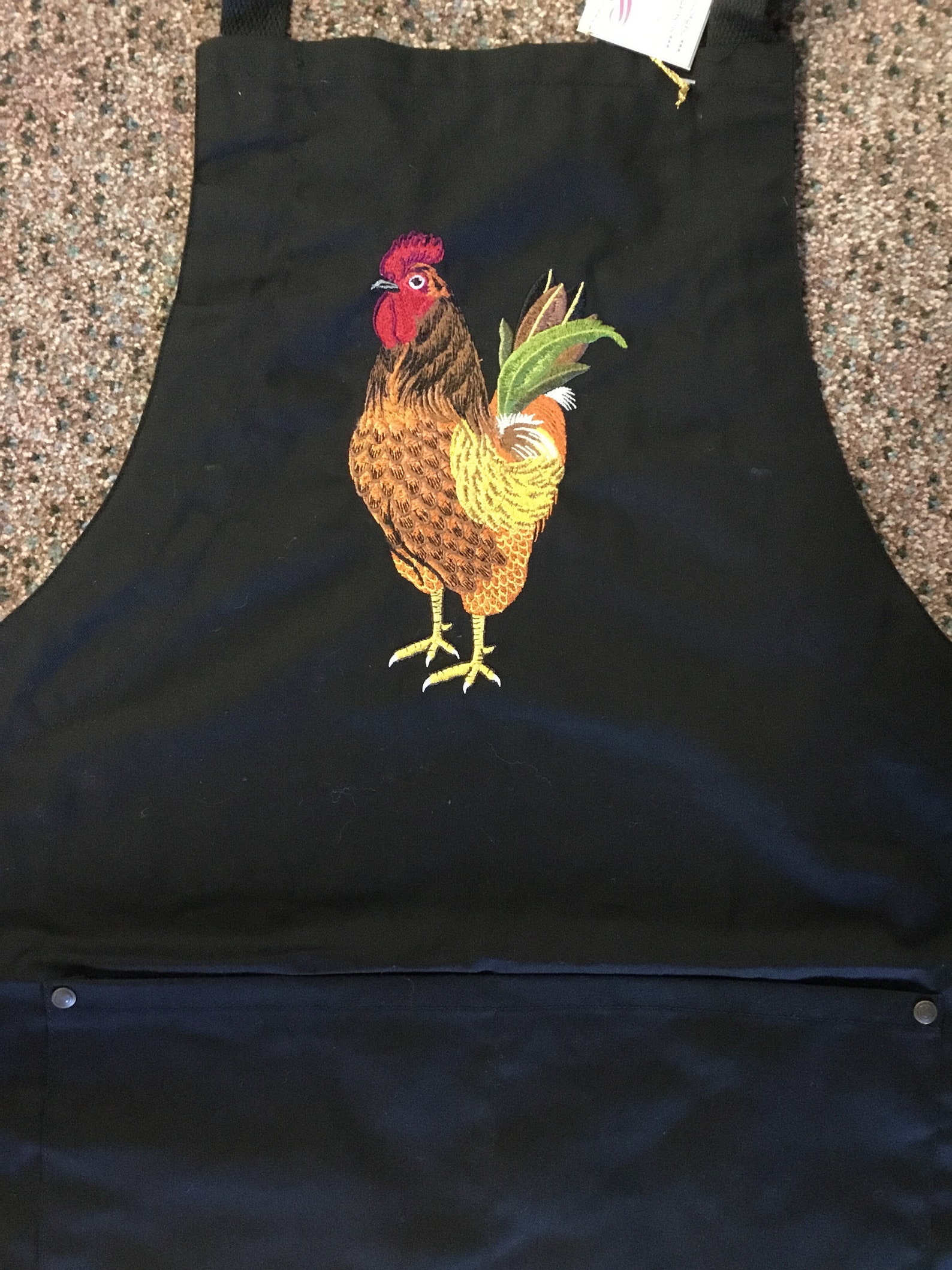 Personalized Embroidered Rooster Apronmens Grillingrooster Etsy