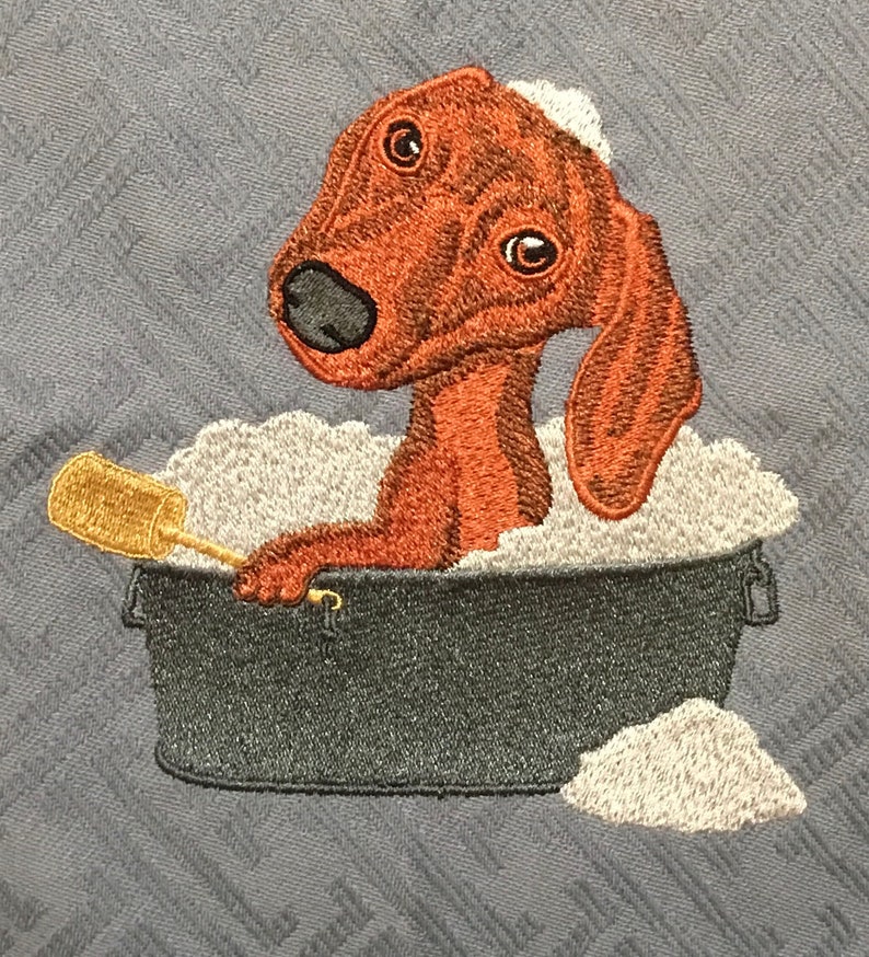 Machine Embroidery Dachshund Design-Dachshund Danny Gordon Artwork-Dachshund embroidery download-Cute dog designs-Canine Image Pattern