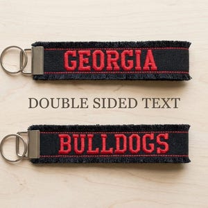 Personalized Wristlet Keychain: Double Sided Custom Key Fob Embroidered