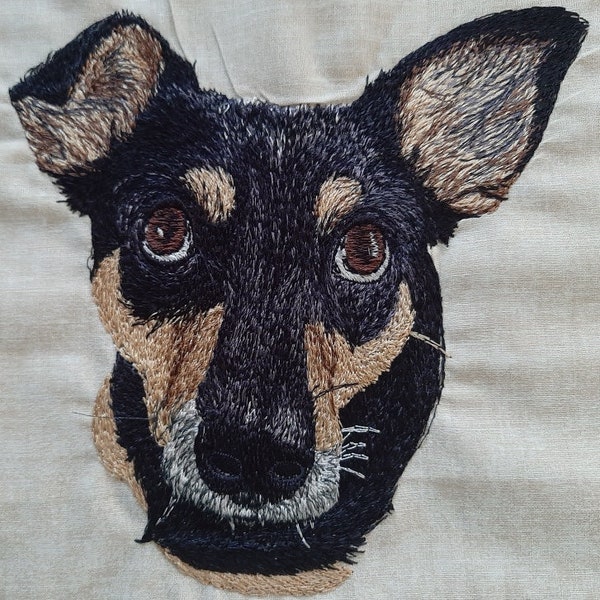 Dog - Machine Embroidery Design-Chiweenie Embroidery Designs-Black Tan Chiweenie embroidery design-Machine Embroidery Chihuahua-Dachshund