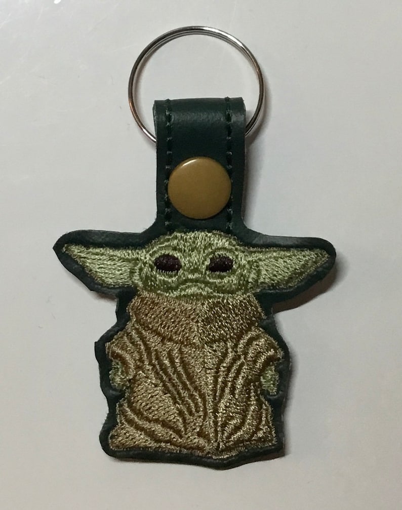 Embroidered The Mandalorian Baby Yoda keychain key fobStar Etsy