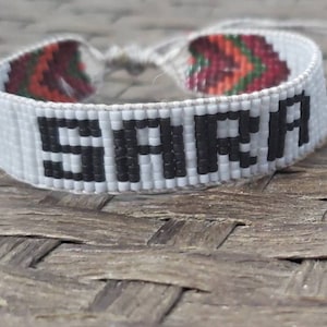 Customizable name seed bead bracelet- beadloom bracelet
