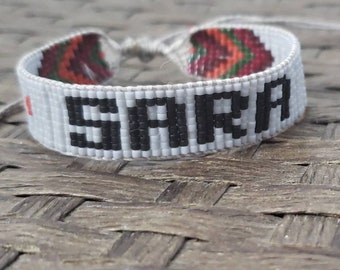 Customizable name seed bead bracelet- beadloom bracelet