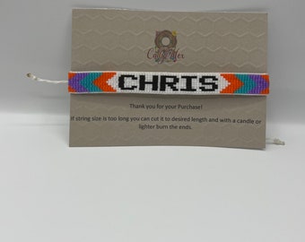 Customizable name seed bead bracelet- beadloom bracelet