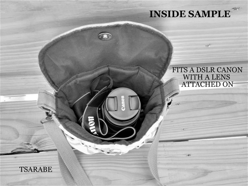 Cute SMALL Camera bag for DSLR women camera bag with leather strap Padded crossbody camera bag Made by hands in USA