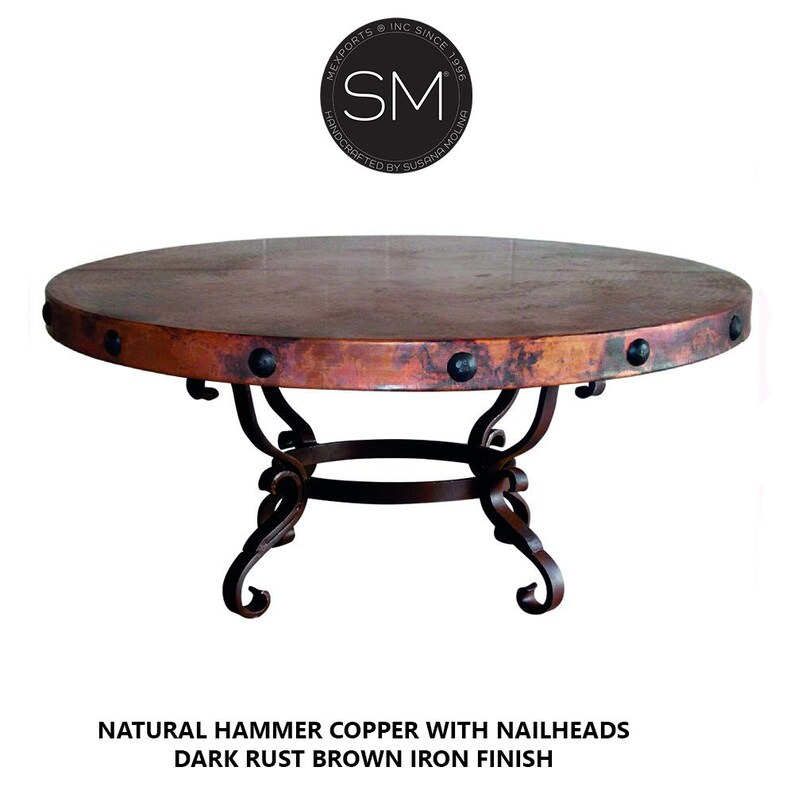 Copper Work Hammer Copper Top Coffee Table Top.base Made Etsy