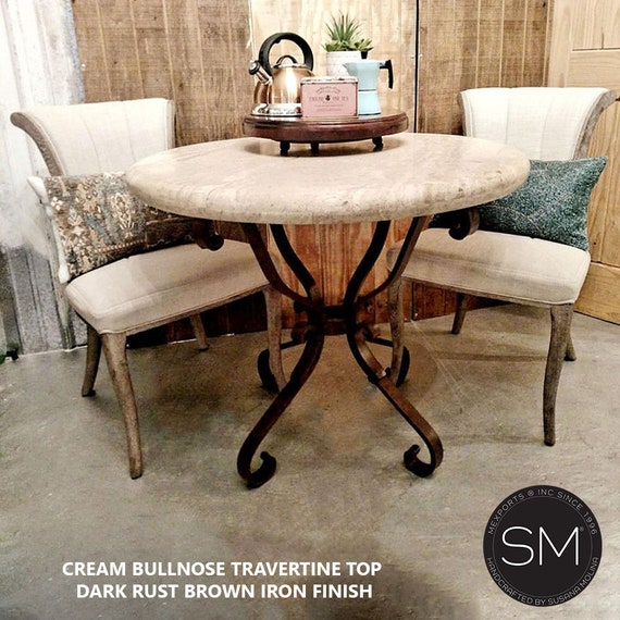 Direct From Quarry Travertine Stone Side Table Foyer Direct From Quarry Travertine Stone, Cream Coffee Table With Dark Wood Top