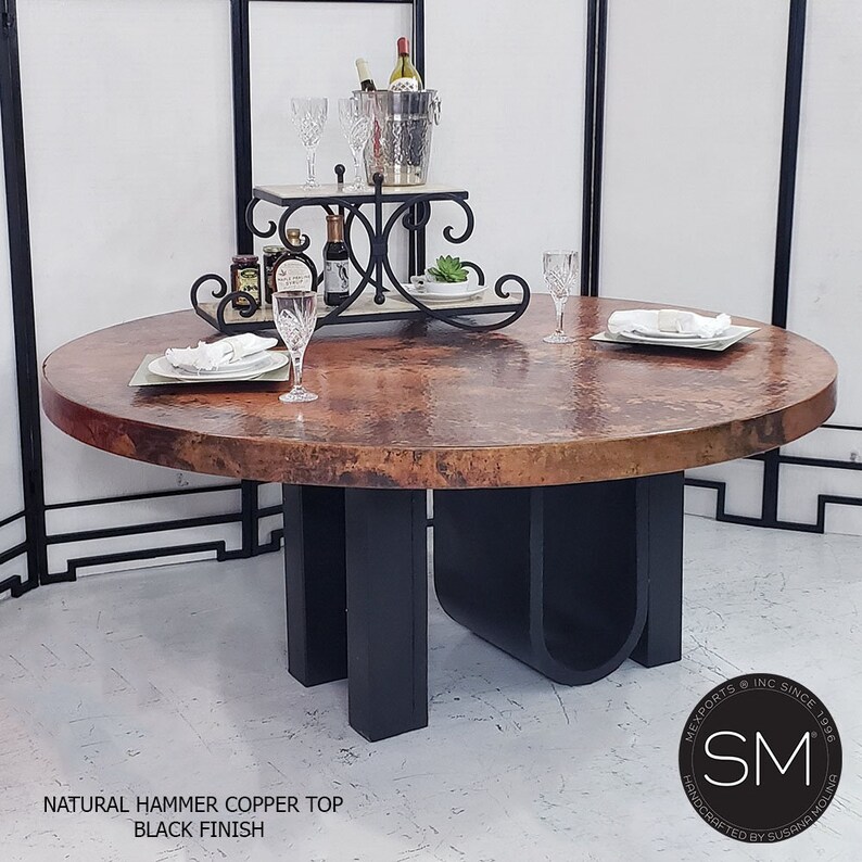 Contemporary Copper Round Dining Table by Mexports Etsy