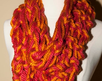 red and orange infinity scarf