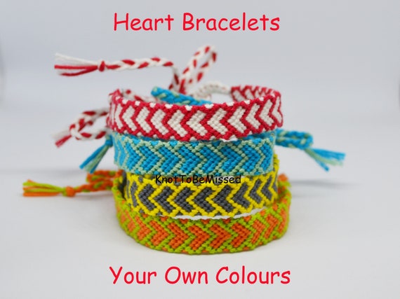 Handmade Woven Macrame Heart Friendship Bracelet Personalise | Etsy