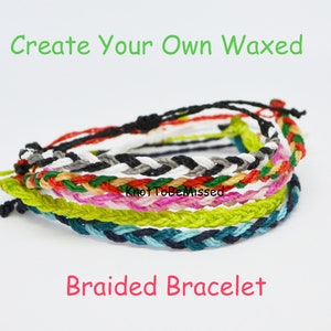 Handmade Waxed Linhasita Braided Platted Bracelet Customise Personalize Waterproof