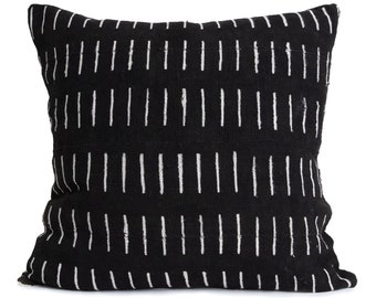 Black Pillow Cover | Mud Cloth| 'Kirby' Black Mud Cloth Pillow Cover | Pillow