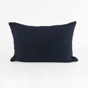 Funda de almohada azul índigo oscuro, tela Mud 18x12 o 20x20