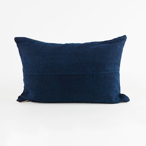 Pillow Cover, Vintage Mud Cloth | Blue Lumbar | ‘Shaun’ Indigo Mud Cloth Pillow Cover