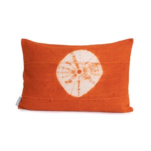 Orange Pillow Cover, African Mud Cloth | Orange & Cream | 'Sandy' | Limited