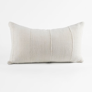 XL Lumbar/Bed Pillow| 14x36 Natural White | Mud Cloth Pillow Cover |natural| mud cloth