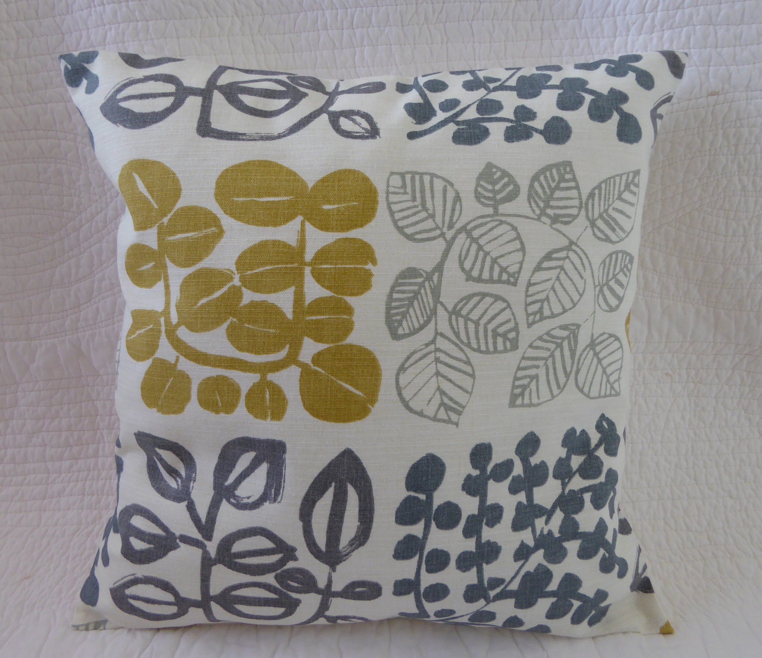 4 Cushion Covers 16 40cm Saffron Yellow Mustard Grey Etsy