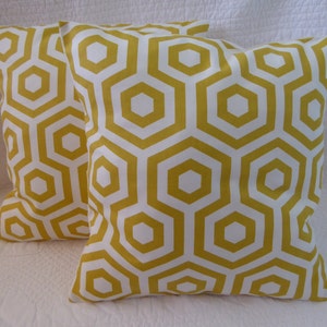 Handmade Saffron Yellow Geometric Throw Pillow Cover, 16 inch