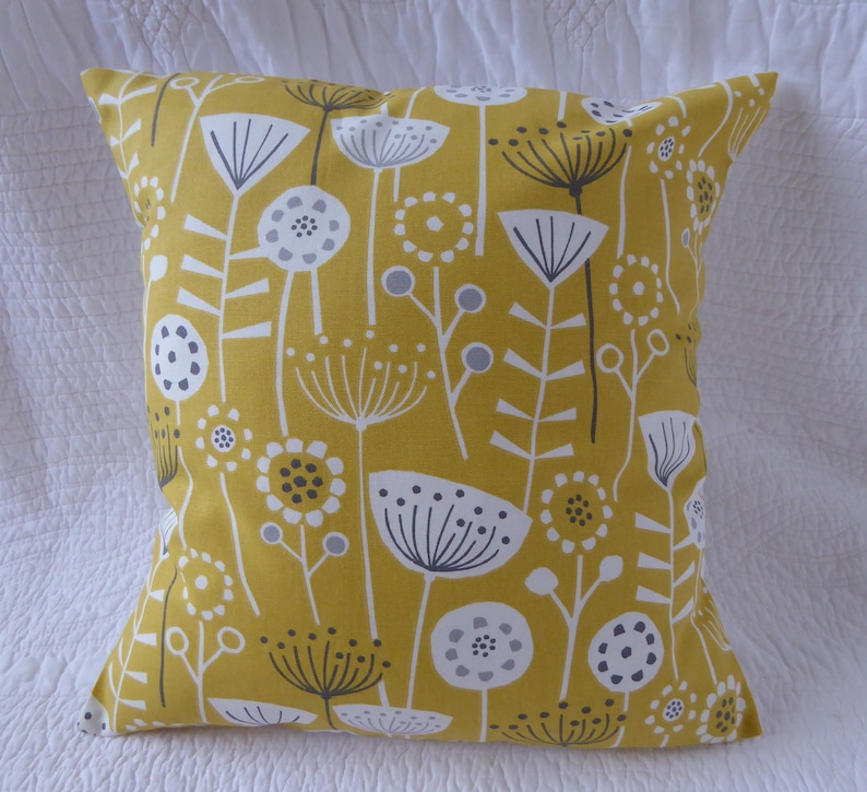 16 Cushion Cover Saffron Mustard Yellow Grey Cream Etsy UK