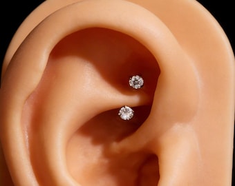 Pendiente de aro de titanio de grado implante para piercing rook, joyería para piercing hélix, pendiente de nariz delicado