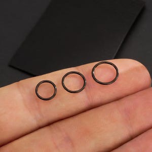 Schwarz Titan Klappbügel Ohrring, Knorpel, Nase, Septum