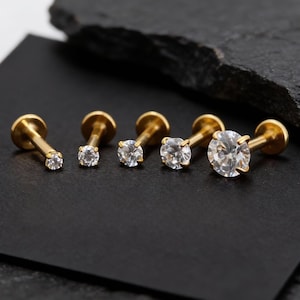 Implant Grade Titanium Threadless Push Pin Studs, Dainty Flat Back Jewelry (20G)
