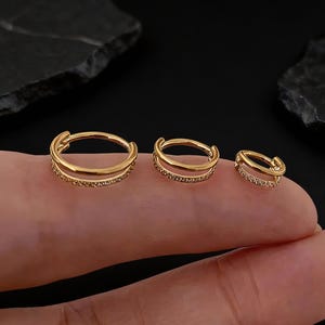 Titanium  Earring Rook Hoop Gold,helix piercing  jewelry,18g/16g CZ hoop earrings,Dainty Nose Piercing Jewelry,nose hoop