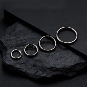 Implant Grade Titanium Hoop Earring, Helix, Septum, Tragus, 16G/18G/20G