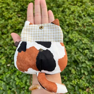 Porte-monnaie chat fait main, joli étui pour écouteurs suspendus, breloque pour sac, porte-cartes d'identité et porte-clés, cadeau fait main pour les amoureux des chats