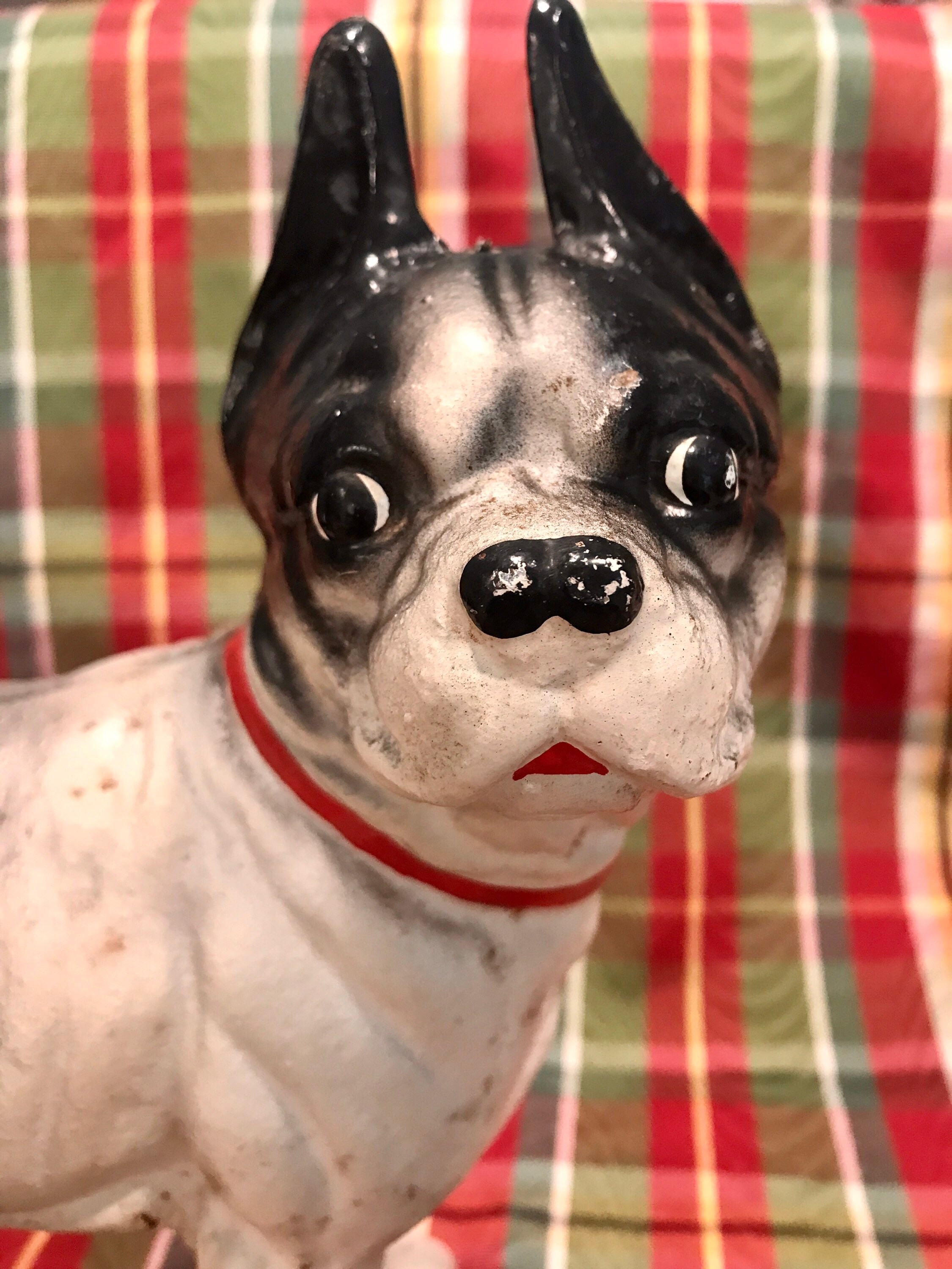アンティーク　ボストンテリア　ブルドッグ　ドアストッパー　ビンテージ　犬　置物 VINTAGE ANTIQUE BOSTON TERRIER DOOR STOPPER ヴィンテージ