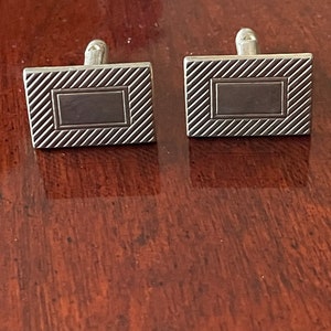 1970s vintage goldstone rectangular cufflinks