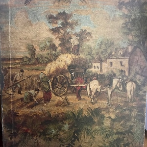 Vintage wheat harvest print on album/book cover