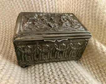 【 シルバーJEWELBOX 】　100年前米国製　ダービー社 Jennings Brothers Antique Silver Jewelry Box - Etsy