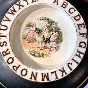 Antique German child’s baby feeding porridge bowl