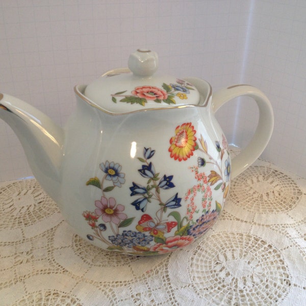 Floral Design Teapot Etsy