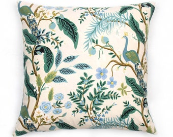 Vintage Garden Peacock Cream Pillow