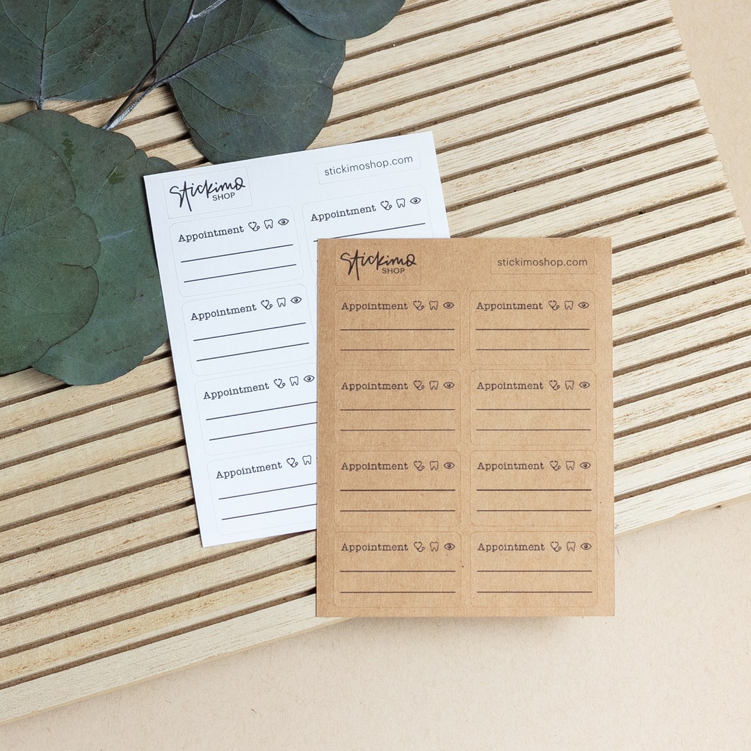 Appointment Box Sticker Sheet for Planners and Bullet Journals Kraft ...