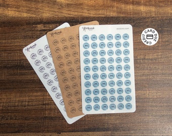 60 Credit Card Icon Stickers Sheet for Planners, Bullet Journals, and Notes–in Kraft and Clear Gloss