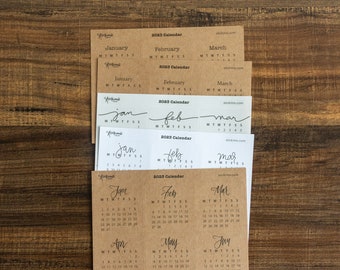 2023 At A Glance Mini Calendar Stickers for Bullet Journals and Planners–Monday-Start - Multiple Versions