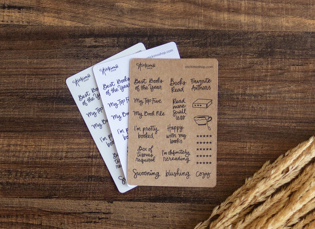 Random Books Reading Review Sticker Sheet for Planners and - Etsy