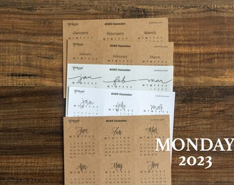 2023 At A Glance Small Monday-Start Calendar Stickers for Bullet Journals and Planners - 2"x2" - Multiple Versions