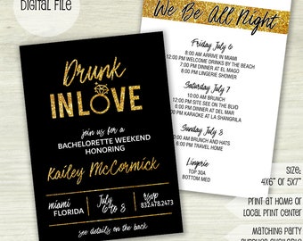 bachelorette party invitations etsy