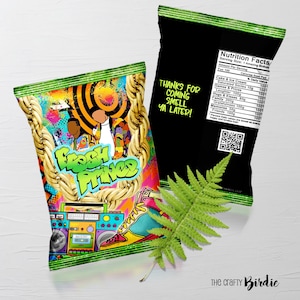 Fresh Prince Chip Bag, Fresh Prince, Hip Hop Chip Bag, 90s Party Favor, 90 House Party, Fresh Prince, Graffiti Party, 90s INSTANT DOWNLOAD