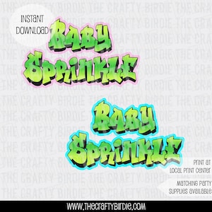 90s Baby Sprinkle logo, 90s Baby Shower, Fresh Prince, Hip Hop Party, Graffiti Party, 90s Baby shower, 90s baby, INSTANT DOWNLOAD