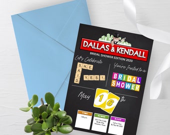 Game Night Invitation- Bridal Shower Game Night- Game Party invite- Board Games Invitation-Cards games-Bridal Game Night- Wedding Invite